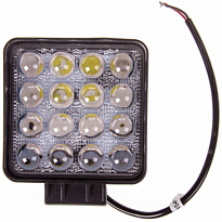 Фара светодиодная OFF ROAD 105*105мм квадратная 12V/24V 48W 6000К SKYWAY 16 диодов Дальний свет